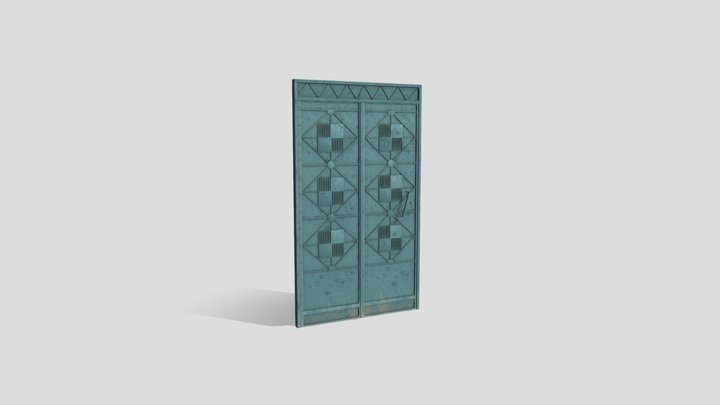 Blue İron Door 3D Model