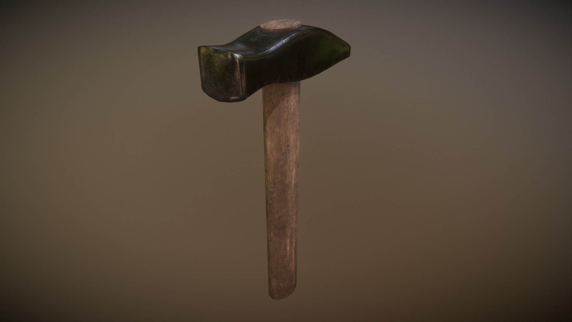 3D model Game Ready Blacksmith Hammer Low Poly - This is a 3D model of the Game Ready Blacksmith Hammer Low Poly. The 3D model is about a wooden hammer with a black handle.