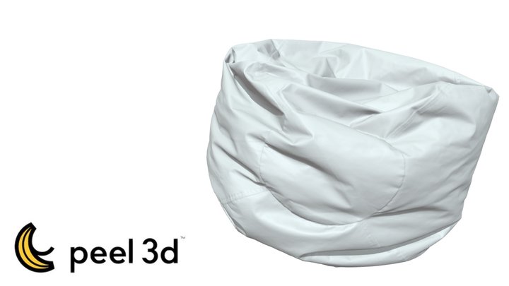 Leather Bean Chair with peel 3d 3D Model
