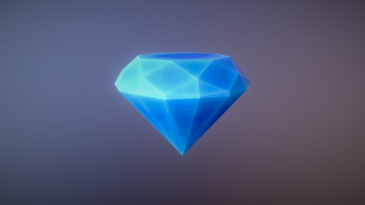 Stylized Low Poly Pick Up Diamond Collectable 3D Model