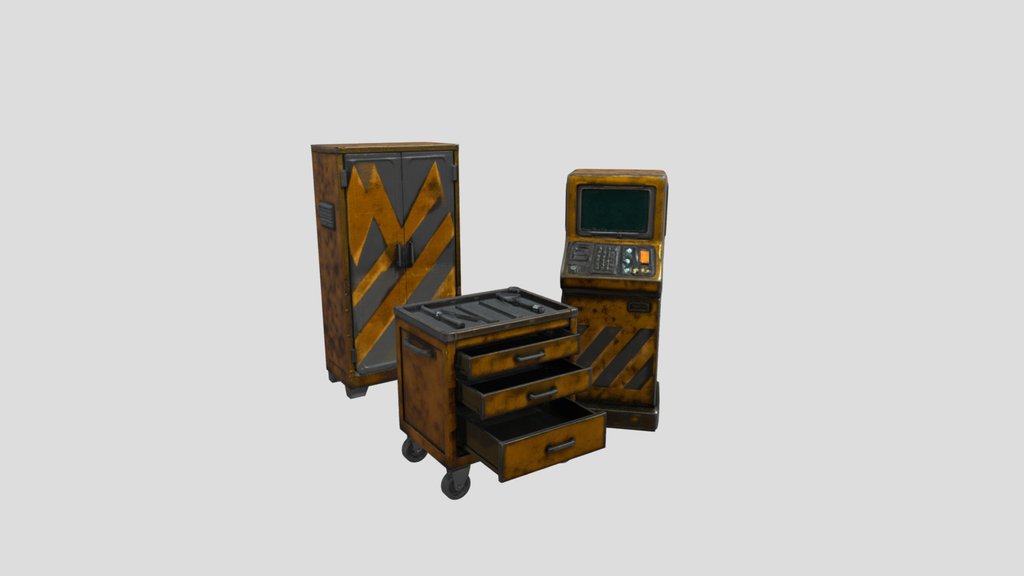 Futuristic Cyberpunk Industrial Control Station