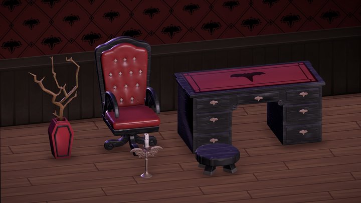 Gothic Office Set 3D Model