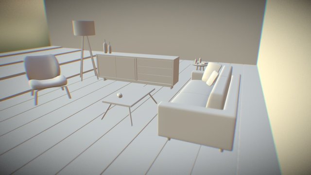 Class Exam: Modeling a living room 3D Model