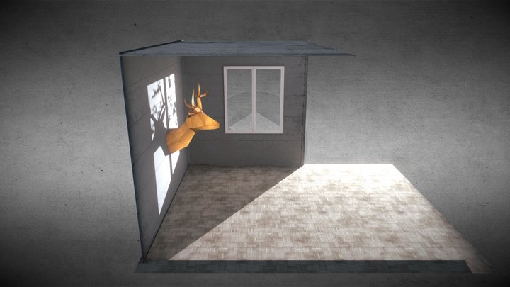 Deer Paper Low Poly 3D Model