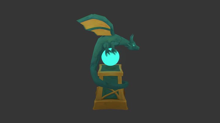 Shadow Isles Dragon Statue 3D Model