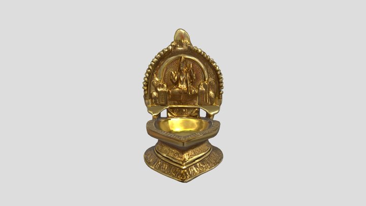Golden Brass Lamp 3D Model