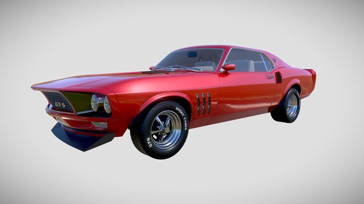 Generic Muscle Car 3D Model