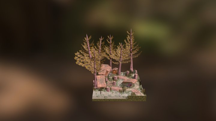 DAE Diorama - Forest Loner 3D Model