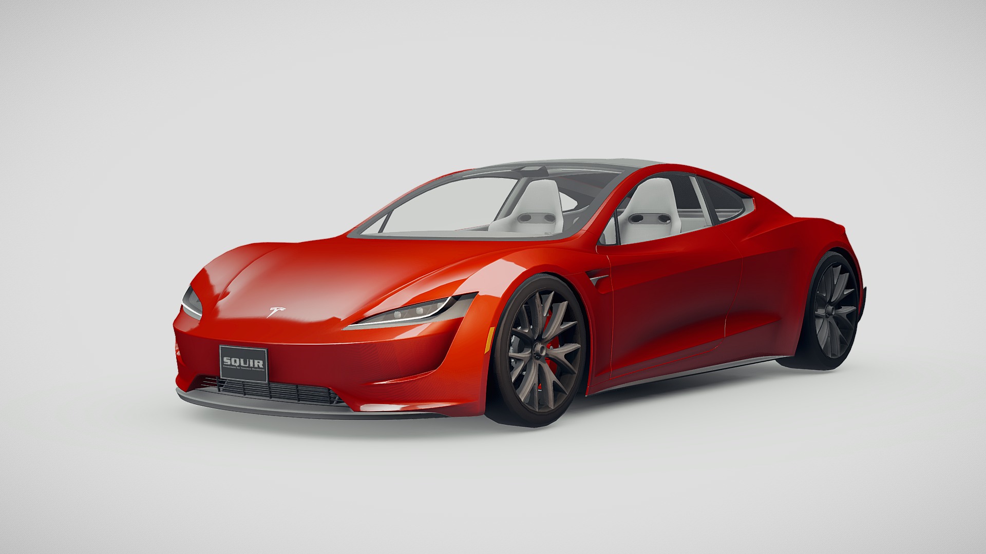 3D model LowPoly Tesla Roadster 2020 - This is a 3D model of the LowPoly Tesla Roadster 2020. The 3D model is about a red sports car.