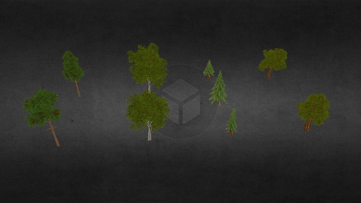 Low Poly Stylized Trees Pack Free