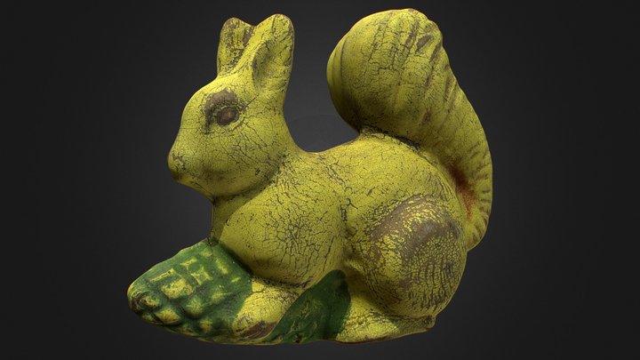 Old USSR Soviet Rubber Toy Squirrel 3D Model