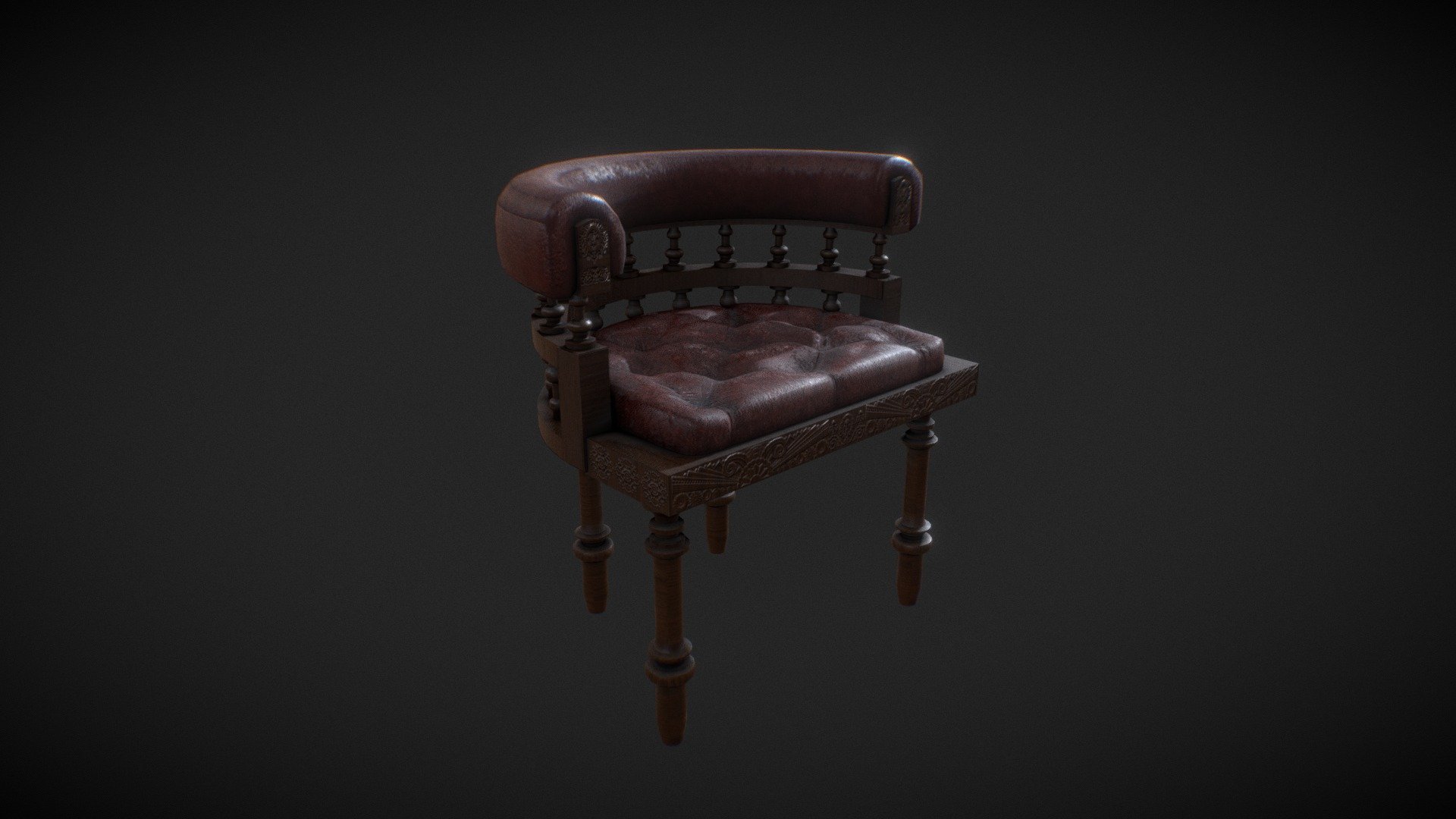 Worn Leather Office Chair