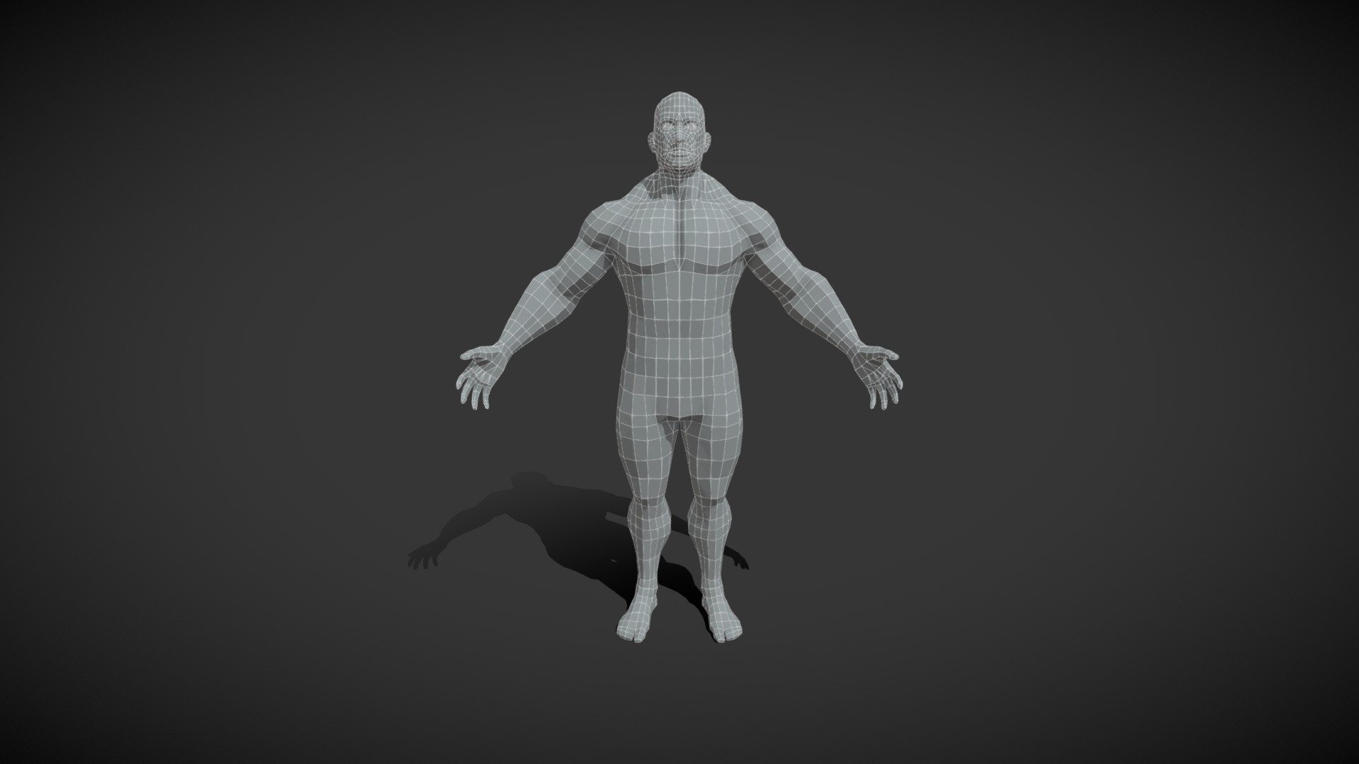 Superhero Male Body Base Mesh 3D Model