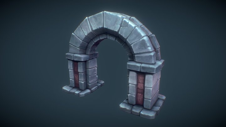 Low Poly Hand Painted Dungeon Arch – Free 3D Model STL