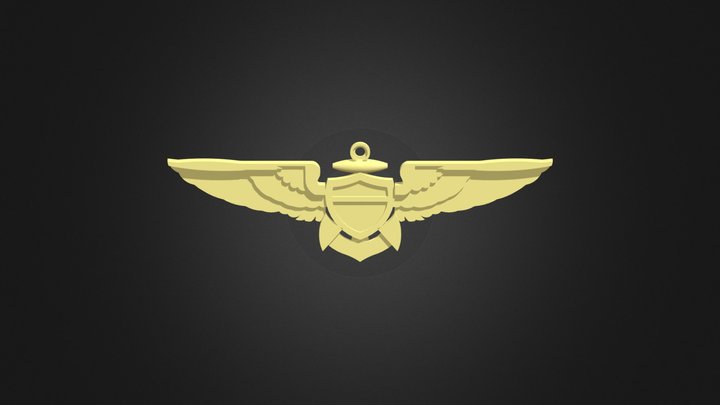 Top Gun Badge Wings 3D Model