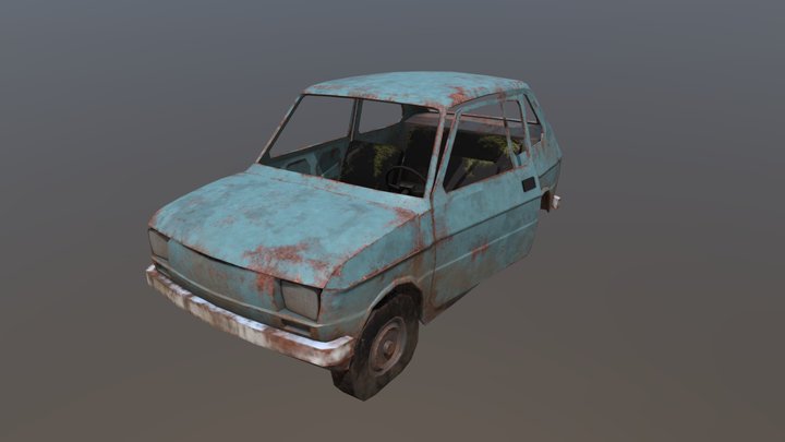 Wrecked Fiat 126p 3D Model