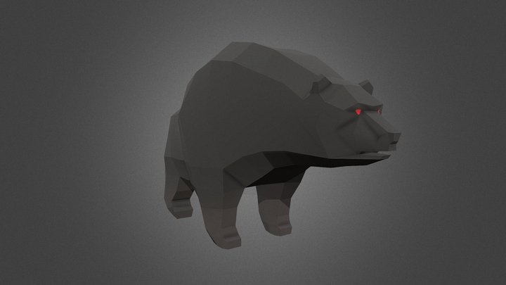 Low Poly Bear 3D Model