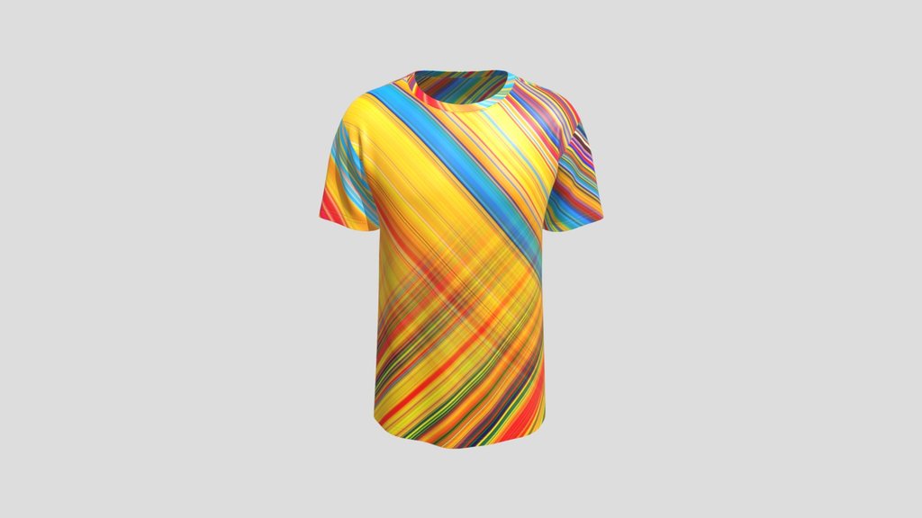 Radiant Diagonal Stripe T Shirt