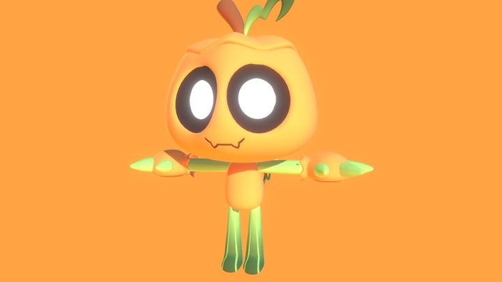 Dandys World Gourdy (Rig & Animation) EYES MOVE 3D Model