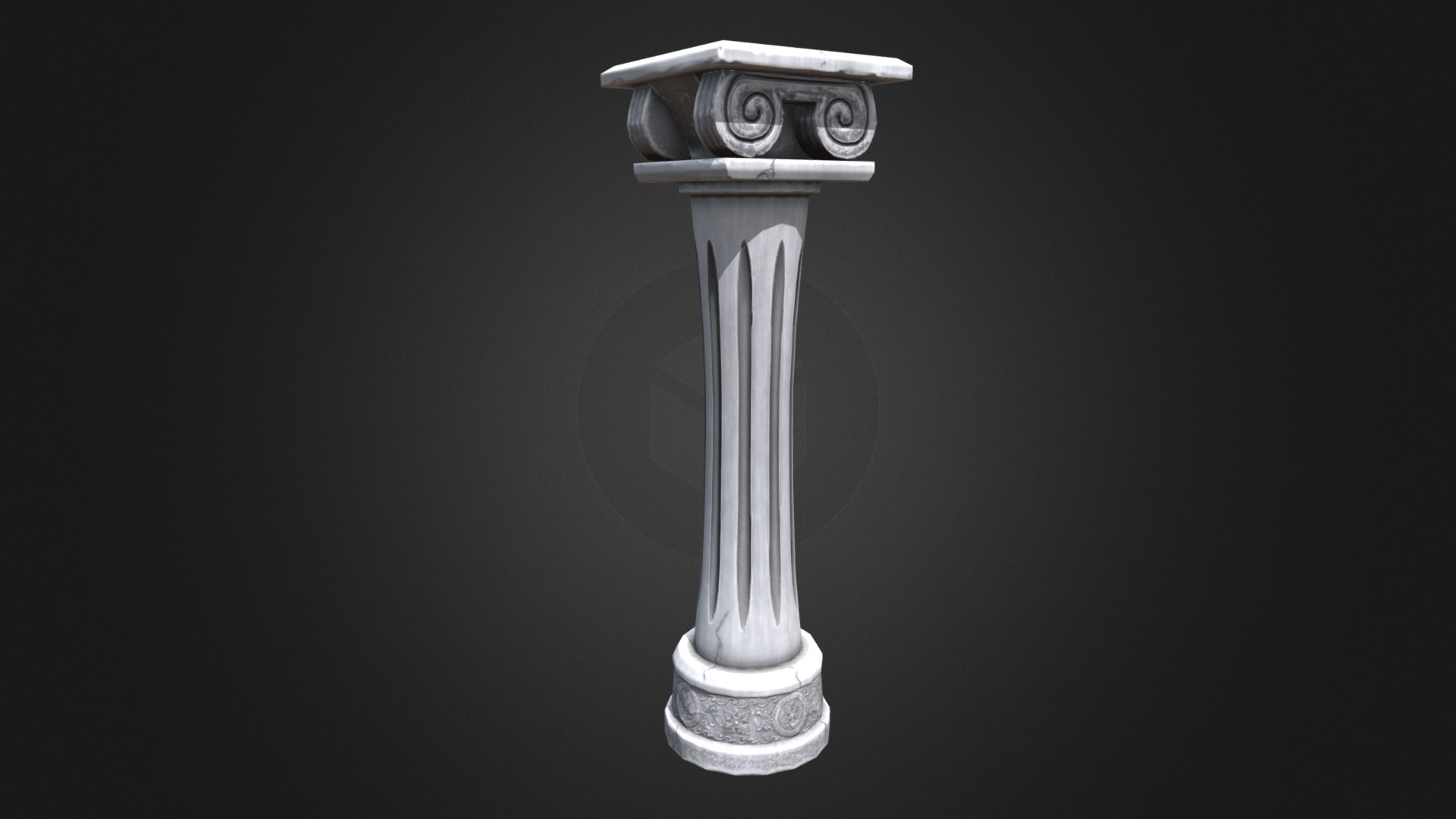 3D model Pillar – low poly - This is a 3D model of the Pillar - low poly. The 3D model is about a silver and gold trophy.