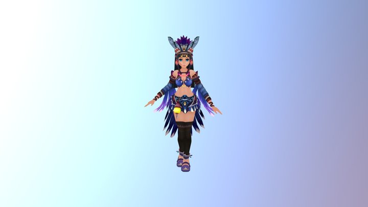 Formosan Blue Magpie_stand 3D Model