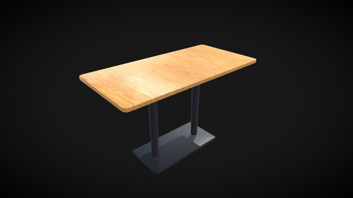 Cafe Table - Wide [Furniture Prop] 3D Model
