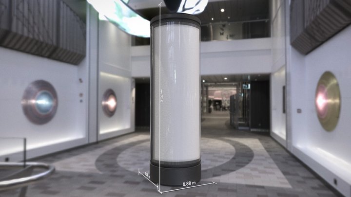 Advertising Pillar with Glass Version 3 3D Model