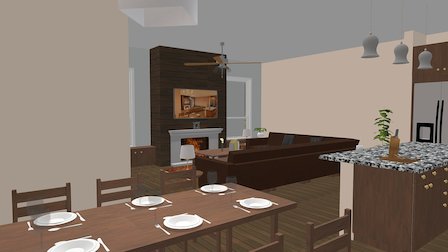 Townhome 1st Floor 3D Model