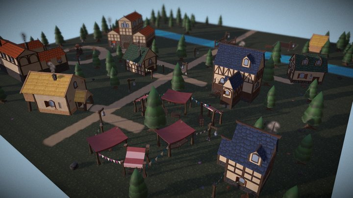 Medieval Village 3D Model