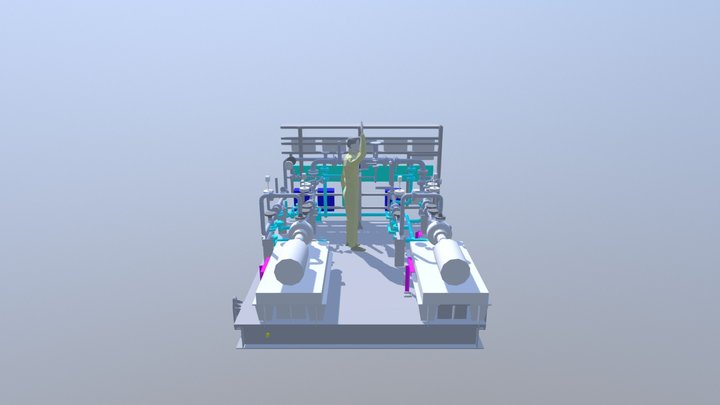 10 MOTIVE WATER PUMP SKID(txt)12ST 3D Model