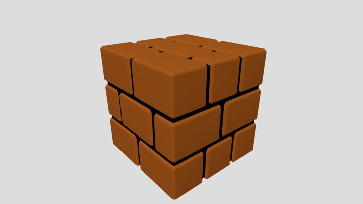 Super Mario Brick Block 3D Model