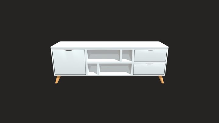 SOLID WOOD TV CABINET 2 (CLEAN TEXTURES) 3D Model