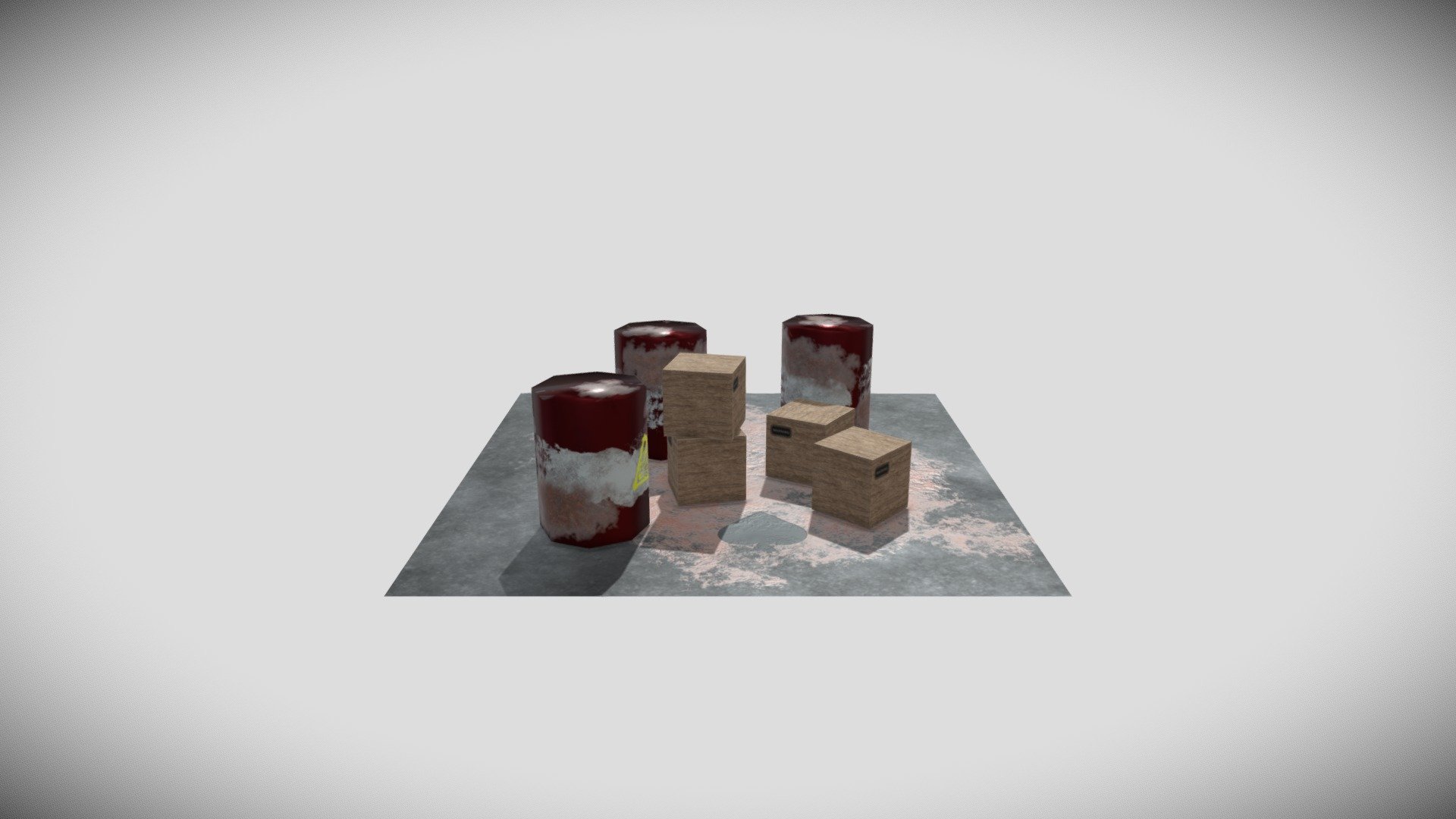 Substance Painter Practice Barrels/ Crates — Sketchfab embed 3D viewer