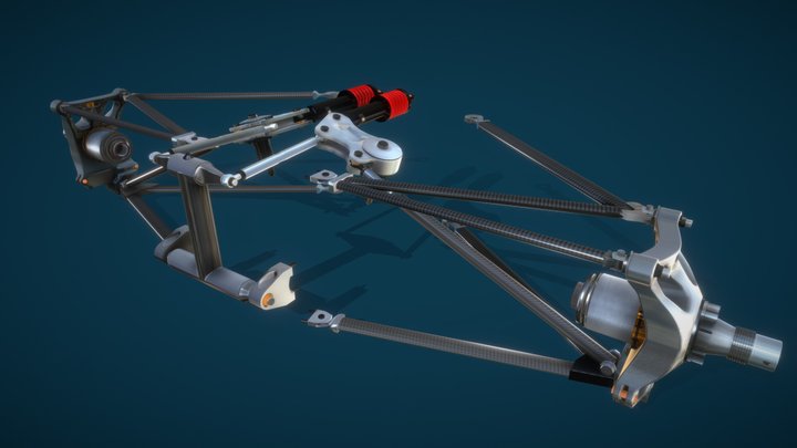 Formula E Push Rod Suspension 3D Model