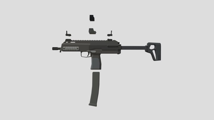 Low Poly MP7 3D Model