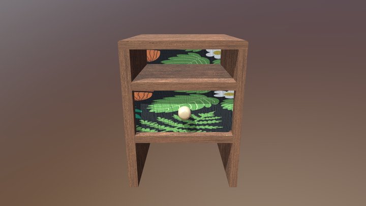 safari bedside table 3D Model