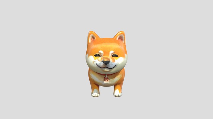 Smiling Shiba Inu 3D Model