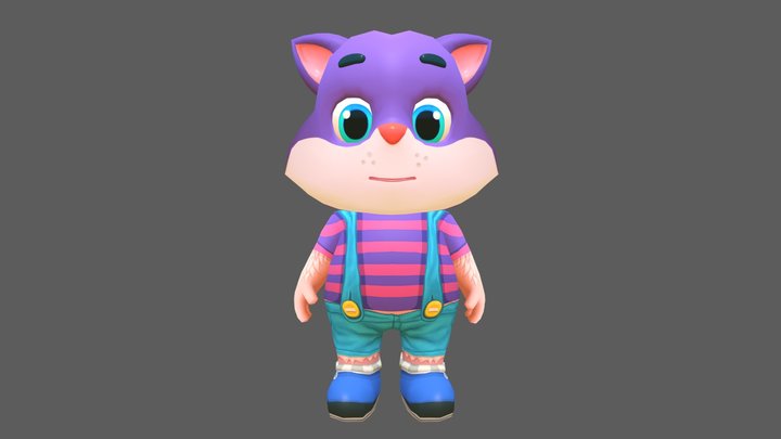 Cat Kitty Animated Rigged 3D Model