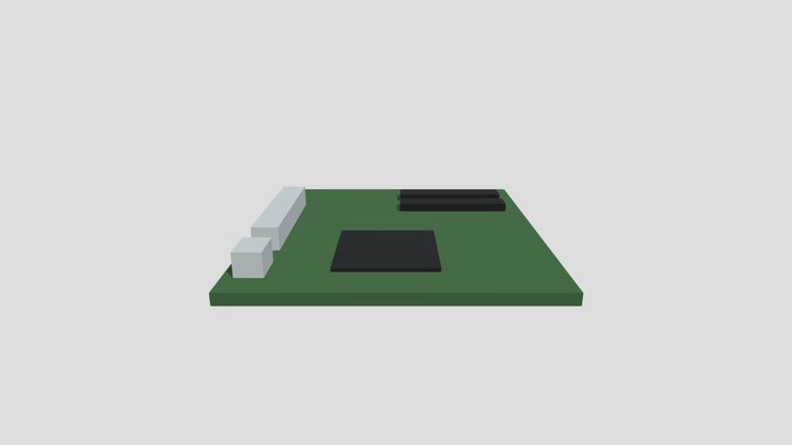 Low-Poly Motherboard 3D Model 3D Model