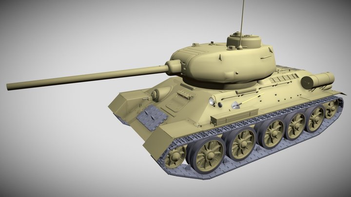 T-34/85 Tank Model 3D Model