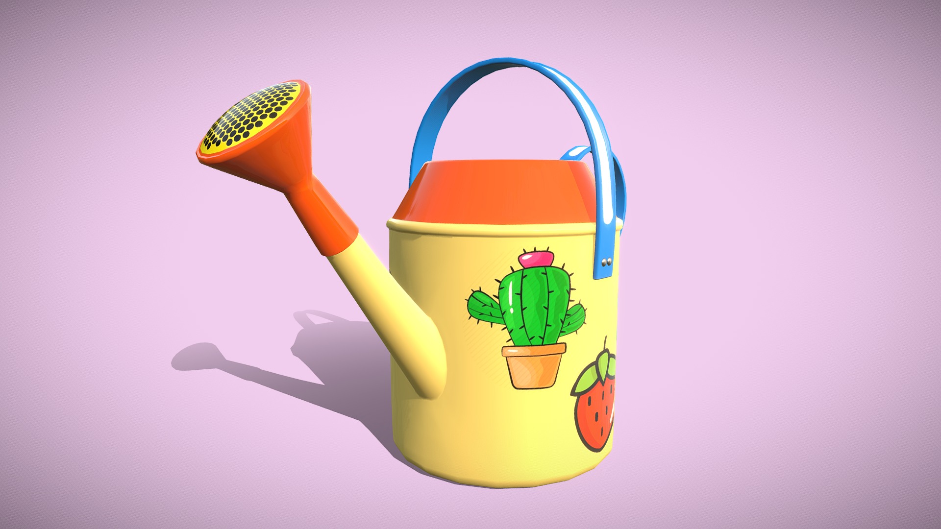 3D model watering can flower - This is a 3D model of the watering can flower. The 3D model is about a yellow watering can.
