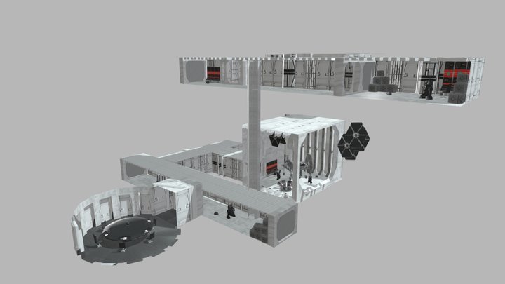 Death Star Cross-Section 3D Model