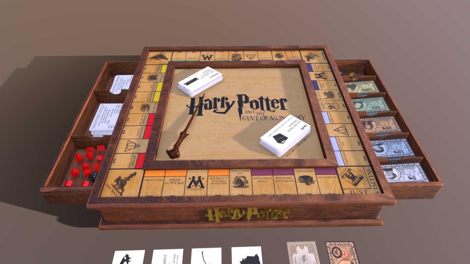 Kwik cap Zachte voeten harry Potter Monopoly - Buy Royalty Free 3D model by luismi93 (@luismi93)  [0066908]