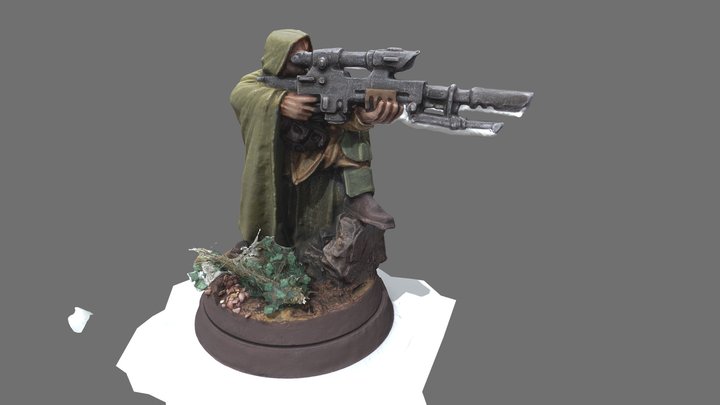 Metal Cadian Kasrkin Sniper 3D Model