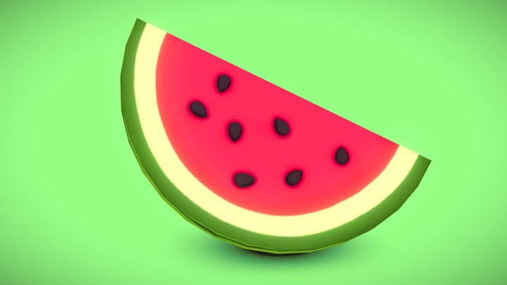 Watermelon Emoji iOS ( 3D Model ) 3D Model