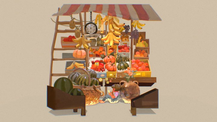 painterly market (original concept by svn_dvn_j) 3D Model