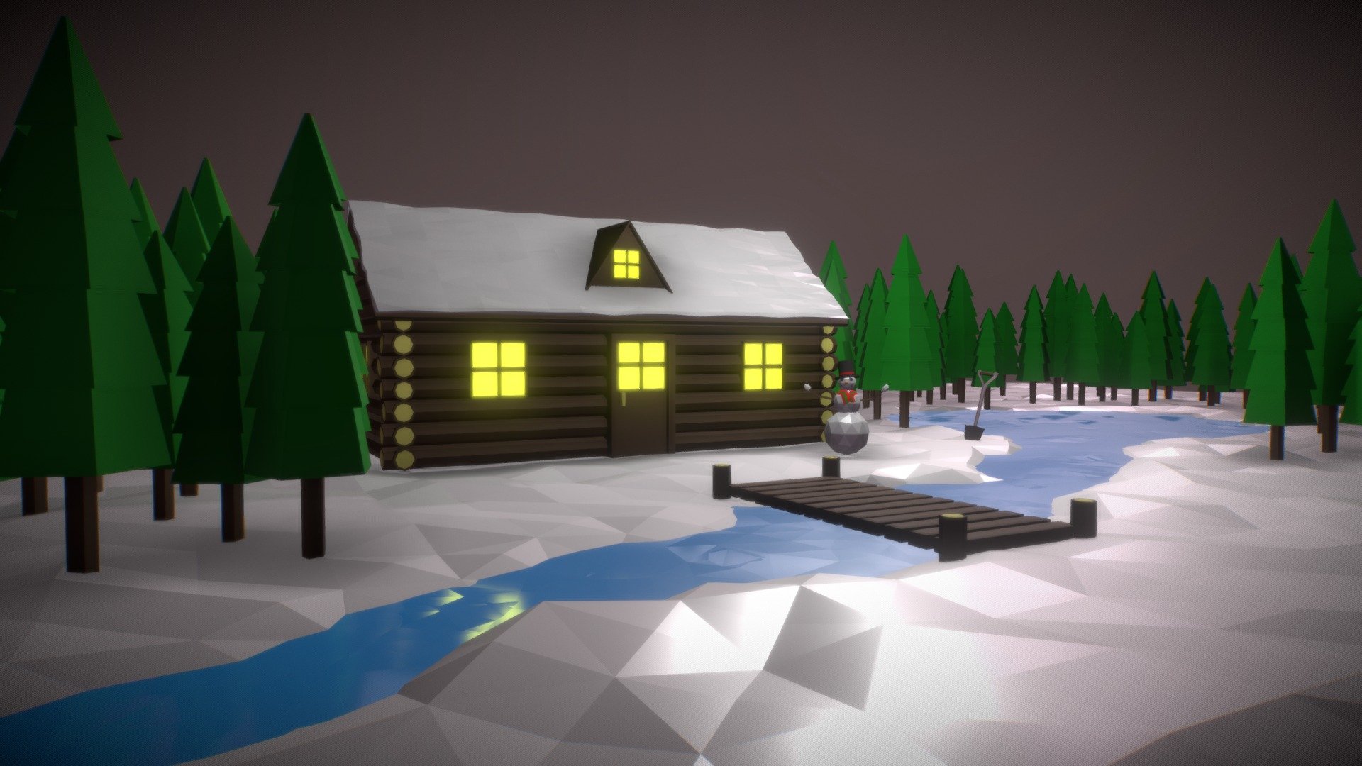 Day 007 - Low Poly Log Cabin