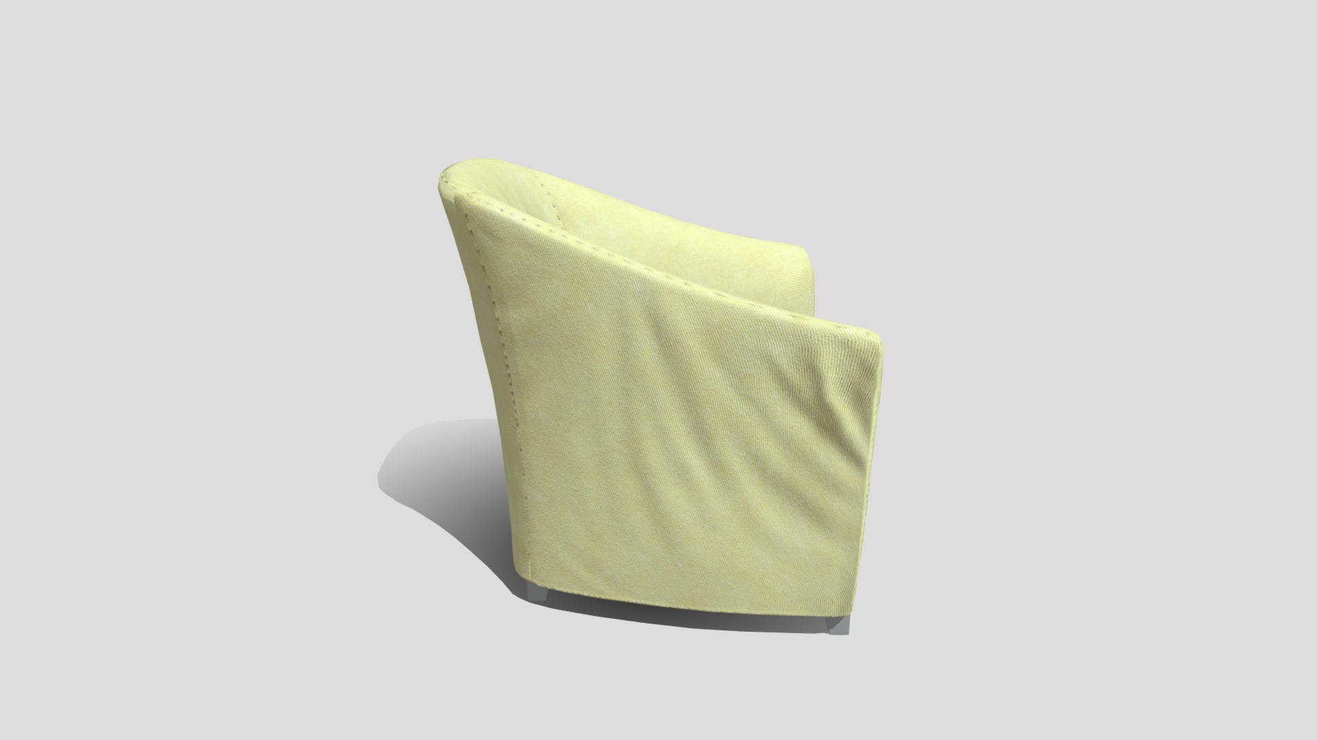 3D model Fabric Chair – Low Poly - This is a 3D model of the Fabric Chair - Low Poly. The 3D model is about a green paper on a white background.