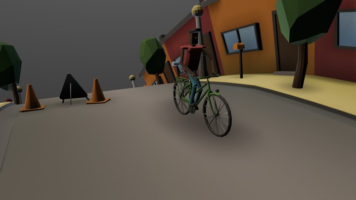 The Cyclist | Low Poly model 3D Model