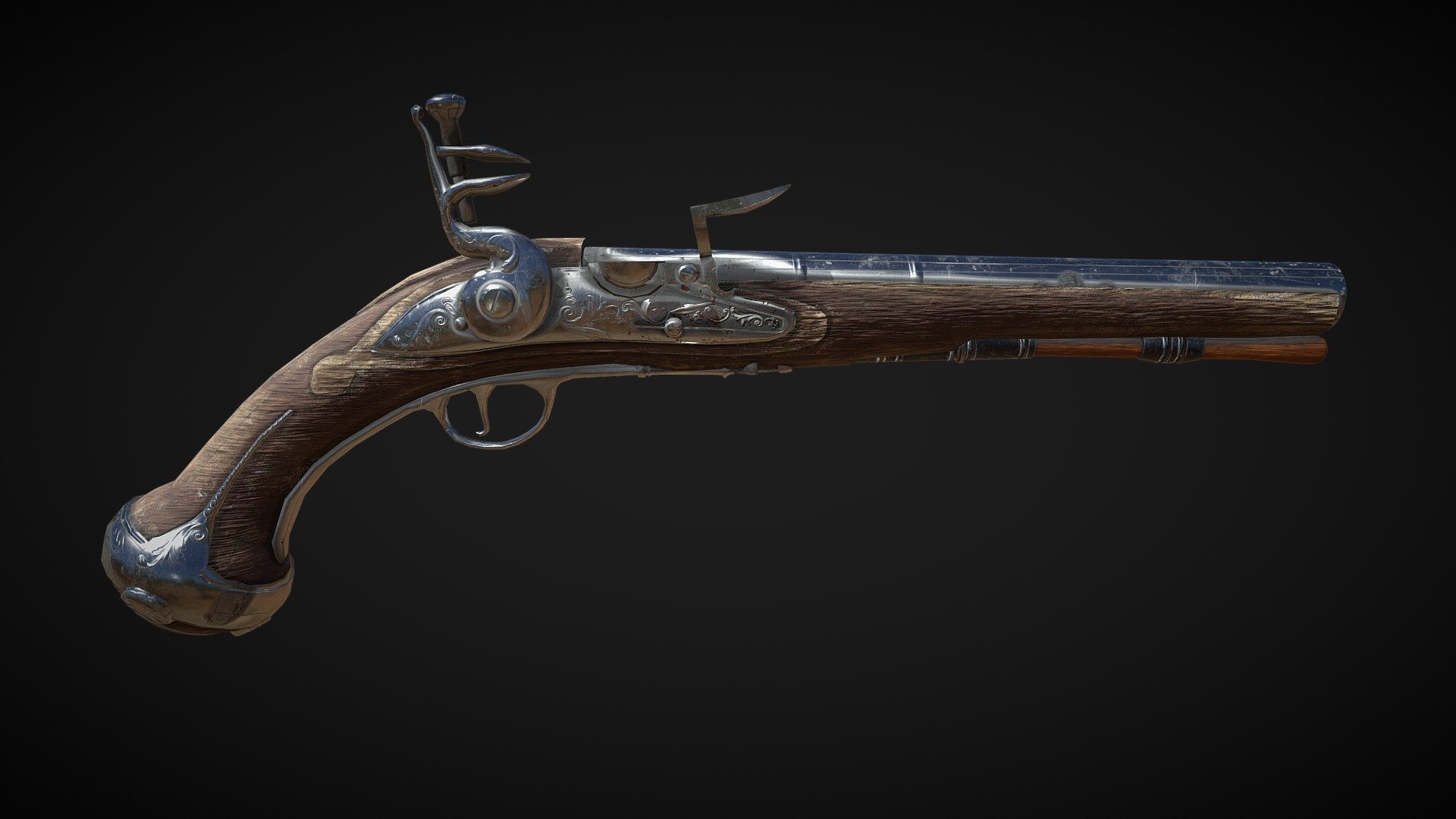 Flintlock Pistol 3D model by DWCL (dwcl1) [007275e] Sketchfab